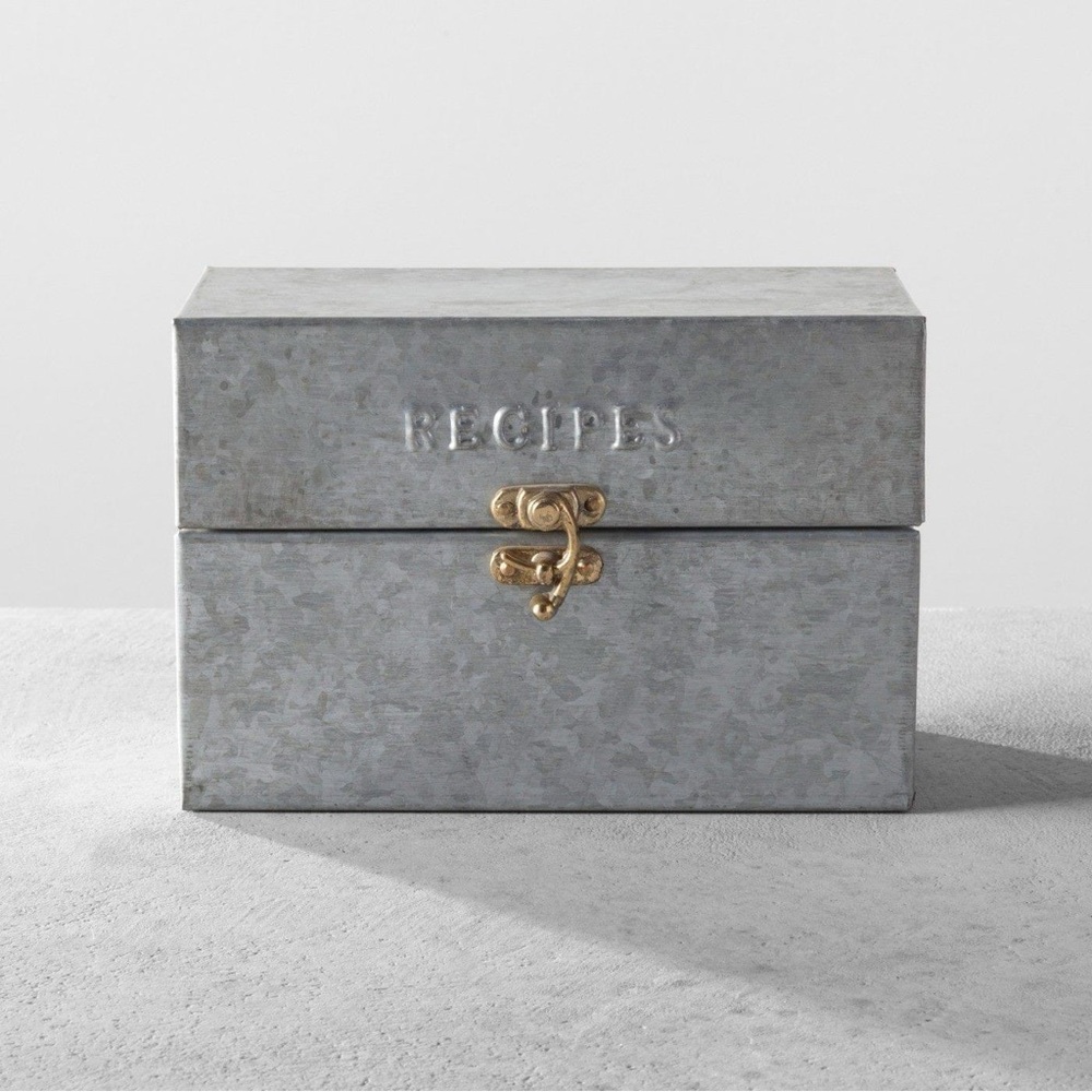 HEARTH & HAND with MAGNOLIA - SILVER GALVANIZED RECIPE BOX